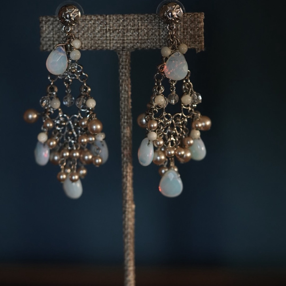 Lariat necklace, 50”, with‎ tassels, luxury vintage with matching earrings A40 - Picture 6 of 6